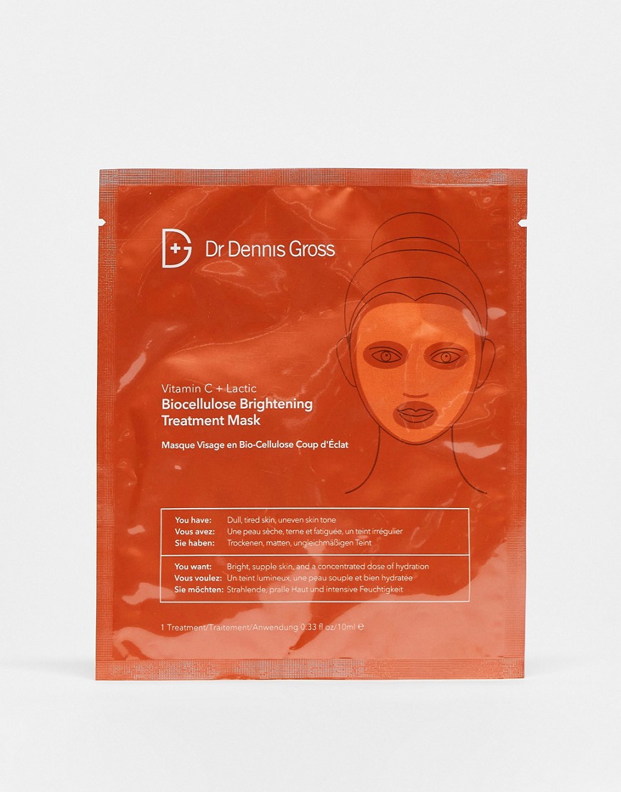 Dr Dennis Gross Vitamin C + Lactic Biocellulose Brightening Treatment Mask-No colour