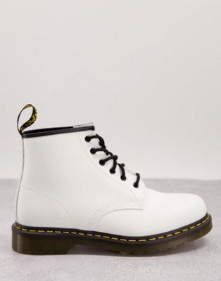 Dr Martens 101 6 eye boots in white - ASOS Price Checker