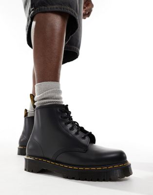 Dr Martens 101 Bex 6 eye boots in black smooth leather