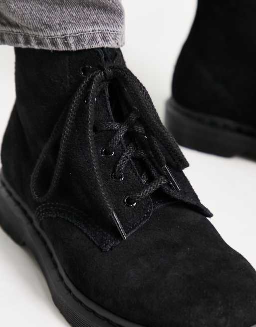 Dr Martens 101 Mono 6 Eye Boots in Black suede