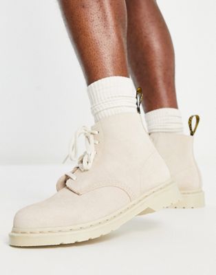 Dr Martens 101 mono 6 eye boots in warm sand suede