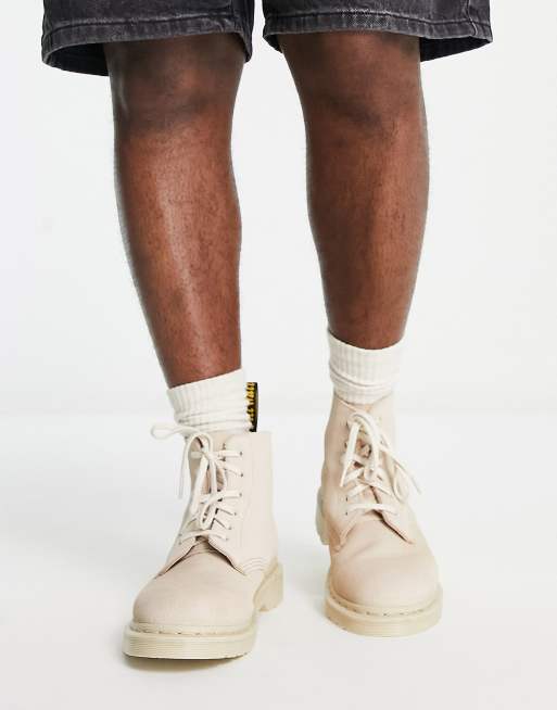 Dr Martens 101 mono 6 eye boots in warm sand suede | ASOS