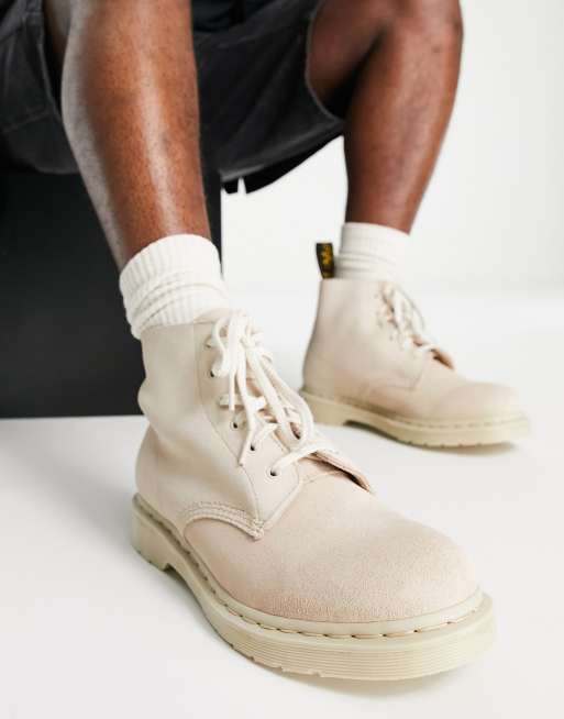 Dr Martens 101 mono 6 eye boots in warm sand suede | ASOS