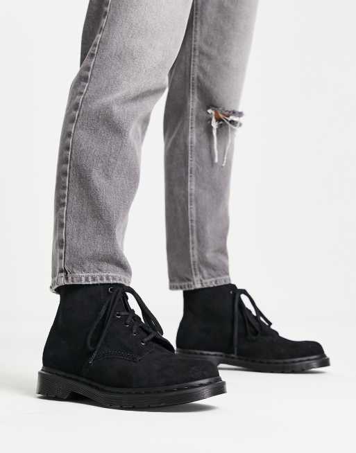 Dr Martens – 101 Mono 6 Eye – Svarta boots i mocka