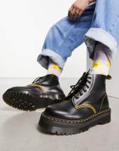 Dr Martens Church quad 5 eye boots black vintage smooth leather ASOS