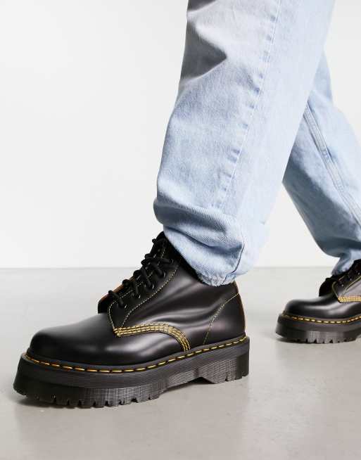 Dr martens 6 eye black jeans cheap