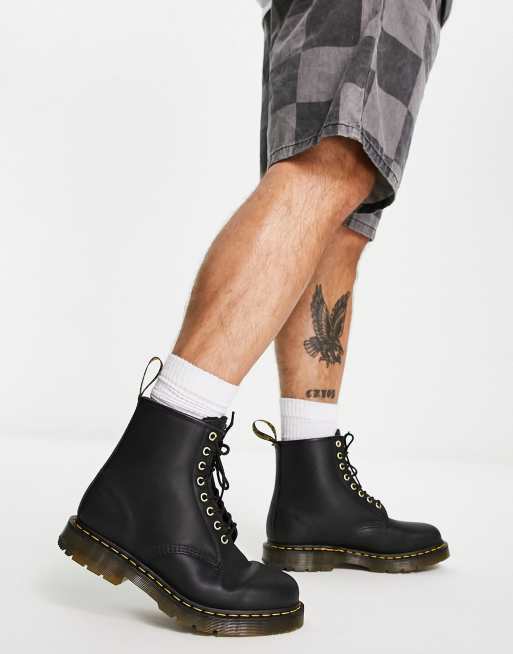 Dr Martens 1460 8 eye boots faux fur lined black ASOS