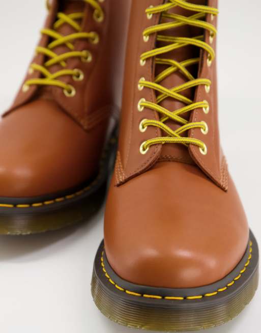 Dr Martens 1460 8 eye boots fur lined in tan ASOS