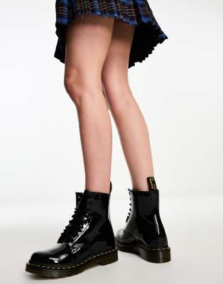 Dr Martens 1460 8 eye boots in black patent leather ASOS