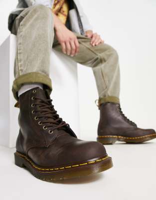 Mens brown shop doc marten boots