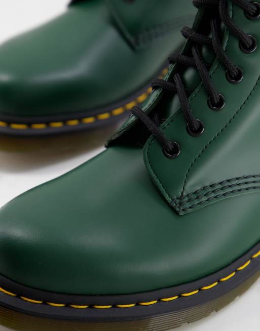 Dr Martens 1460 8 Eye Boots In Green Smooth ASOS