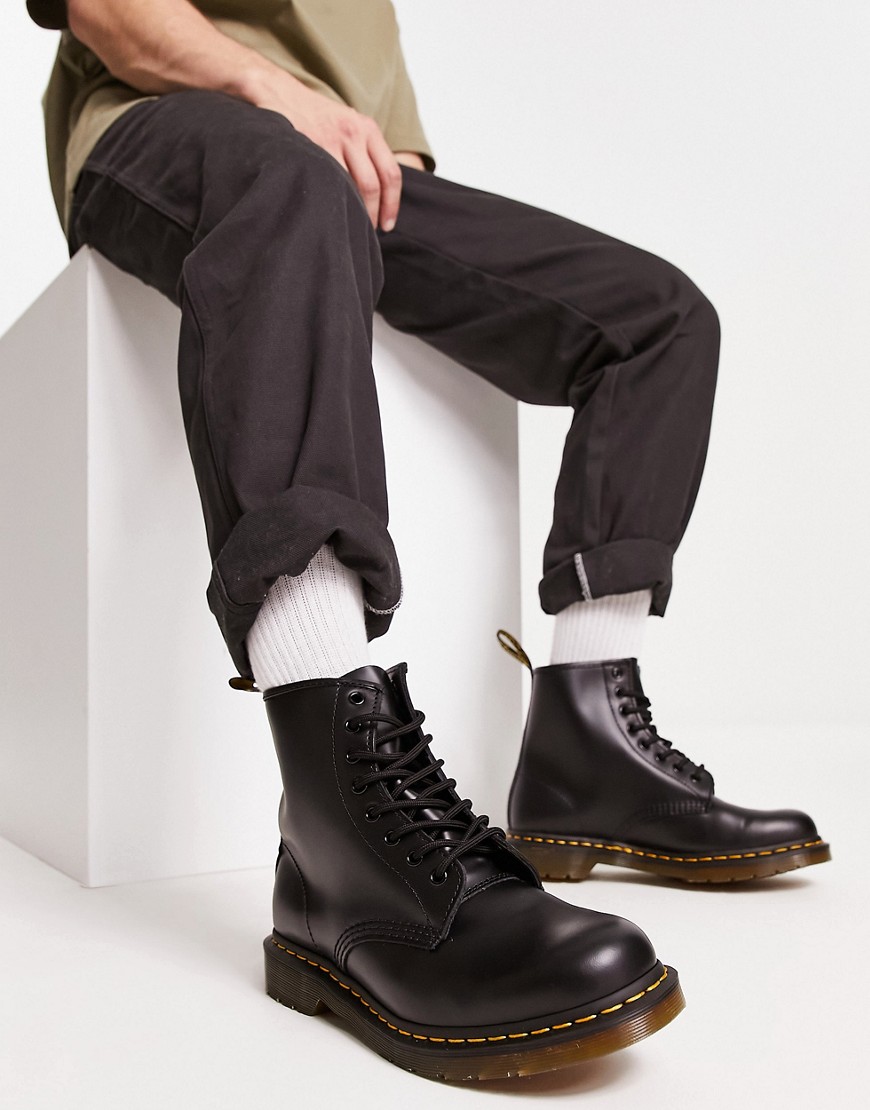 Dr Martens 1460 8-Eye smooth leather lace-up boots-Black