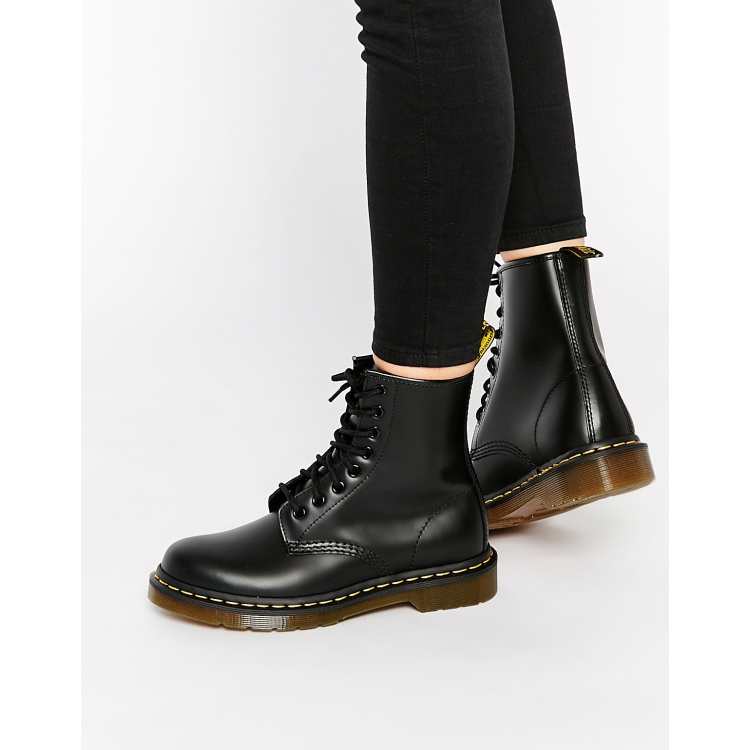 Dr Martens 1460 8 Eye Smooth Leather Lace Up Boots