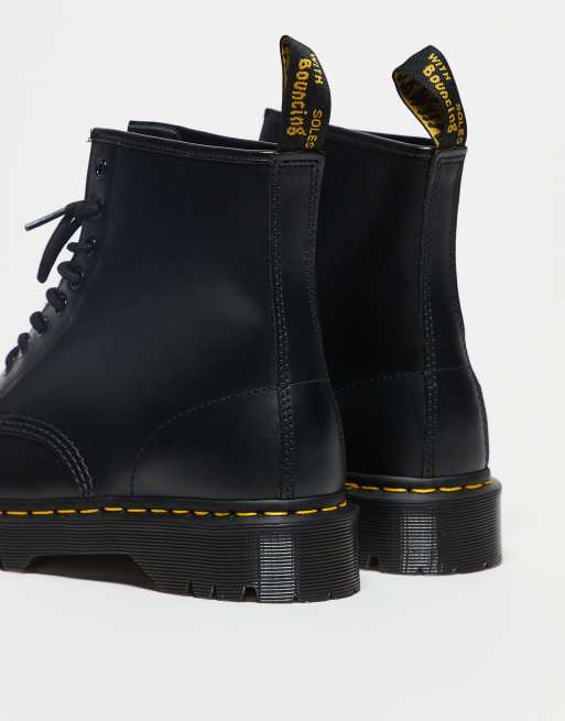 Dr. Martens - 1460 Bex - Bottes unisexes lisses avec 8 paires d'œillets - Noir, 3 de 4