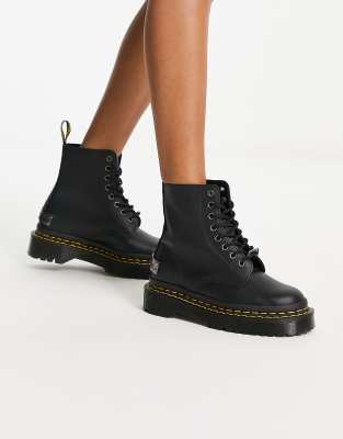 Dr. Martens - 1460 Bex - Stiefel aus schwarzem Leder mit 8 Ösen und Zweifachnähten