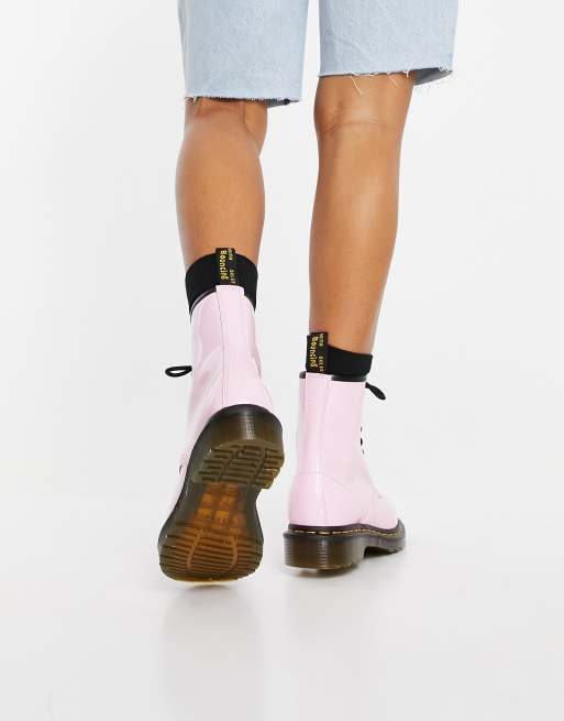 Dr Martens 1460 boots in pink patent | ASOS