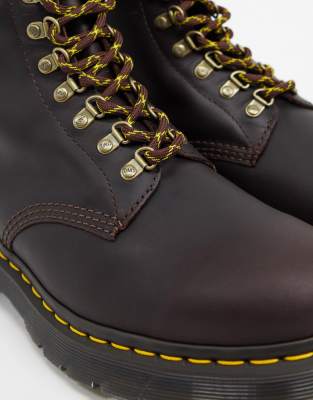 dr martens 1460 collar cocoa snow plough and fleece