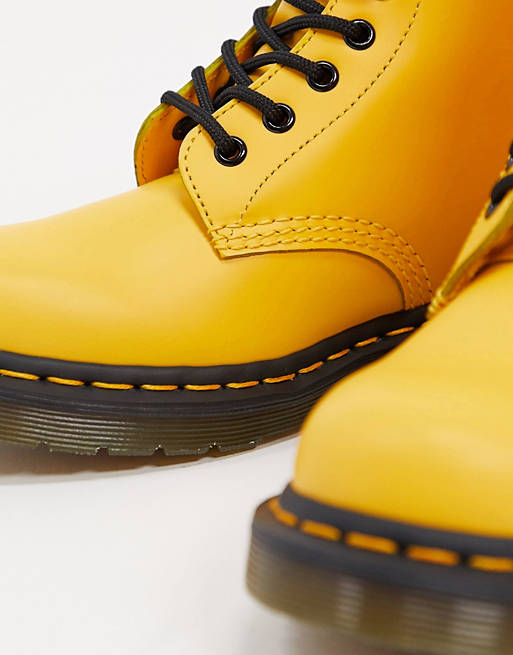 bagage forretning udvikling Dr Martens - 1460 - flade gule ankelstøvler i læder | ASOS