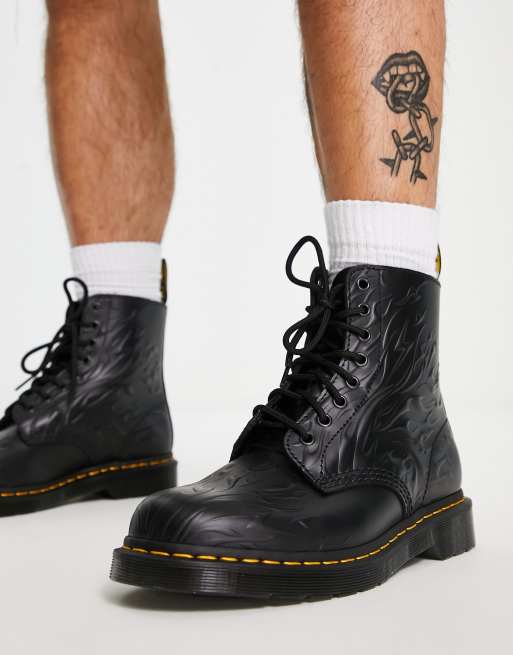 Doc martens sales flame shoes