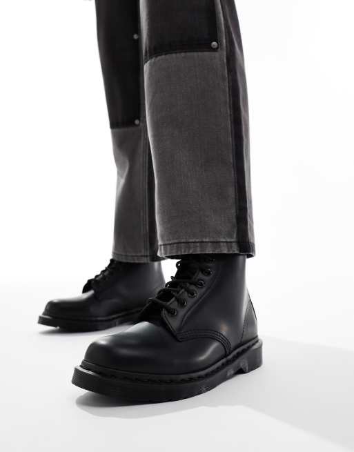 Dr Martens 1460 mono 8 eye boots in black smooth ASOS