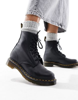 Shop Dr. Martens' 1460 Pascal Virginia Leather Lace Up Boots-black