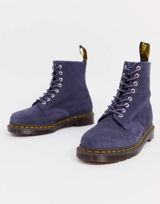 Dr Martens 1460 Pascal 8 eye boots in blue suede ASOS