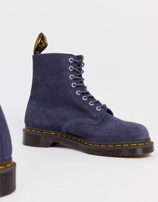 Dr Martens 1460 Pascal 8 eye boots in blue suede