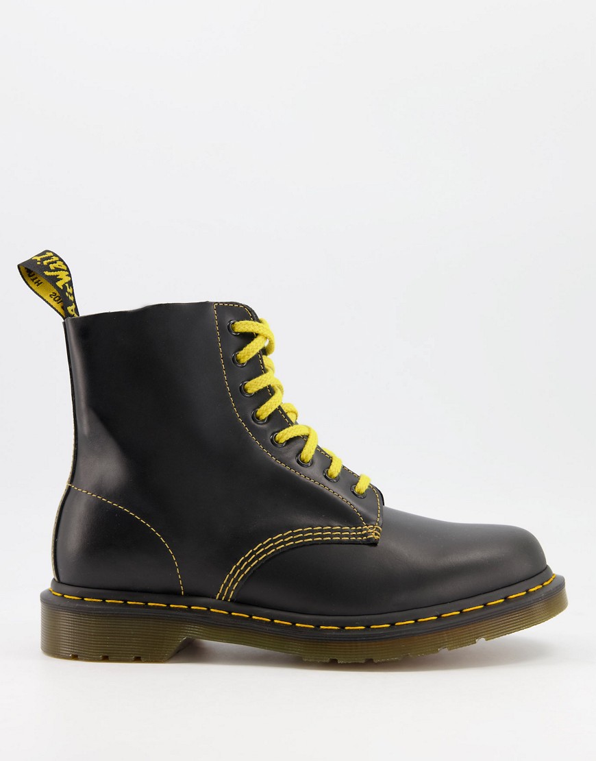 DR. MARTENS' 1460 PASCAL 8 EYE BOOTS IN DARK GRAY-GREY,26243021