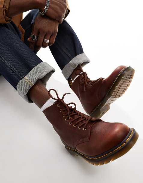 Dr Martens 1460 Pascal 8 eye boots in tan leather - view 1