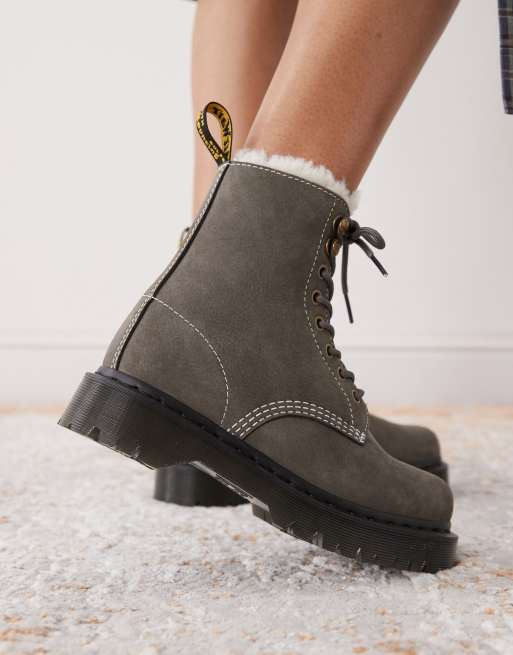 Dr Martens - 1460 Pascal Bex - Bottes à doublure en shearling - Gris, 4 de 4