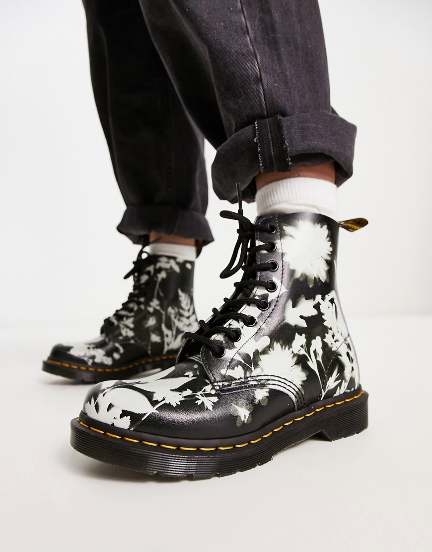 Dr Martens 1460 Pascal boots in floral shadow print-Multi