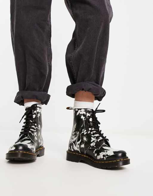 Dr Martens 1460 Pascal boots in floral shadow print