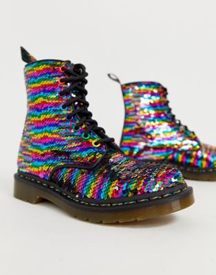 Dr Martens 1460 Pascal boots in rainbow 