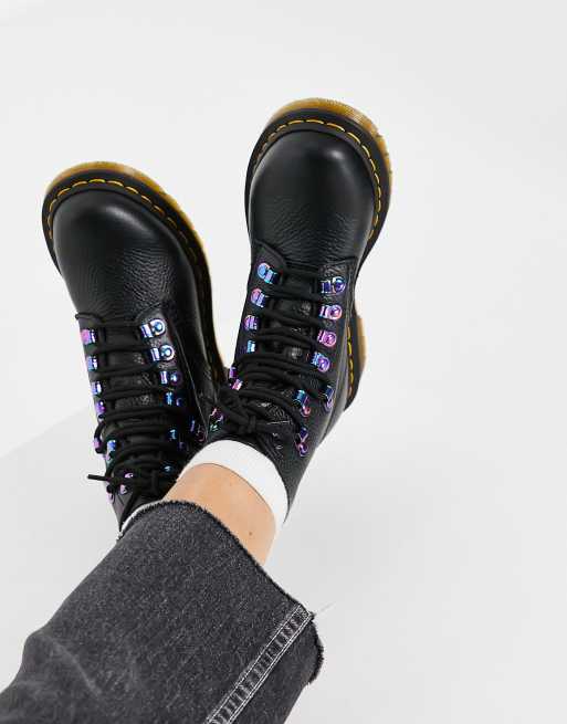 Dr martens pascal iridescent hot sale black