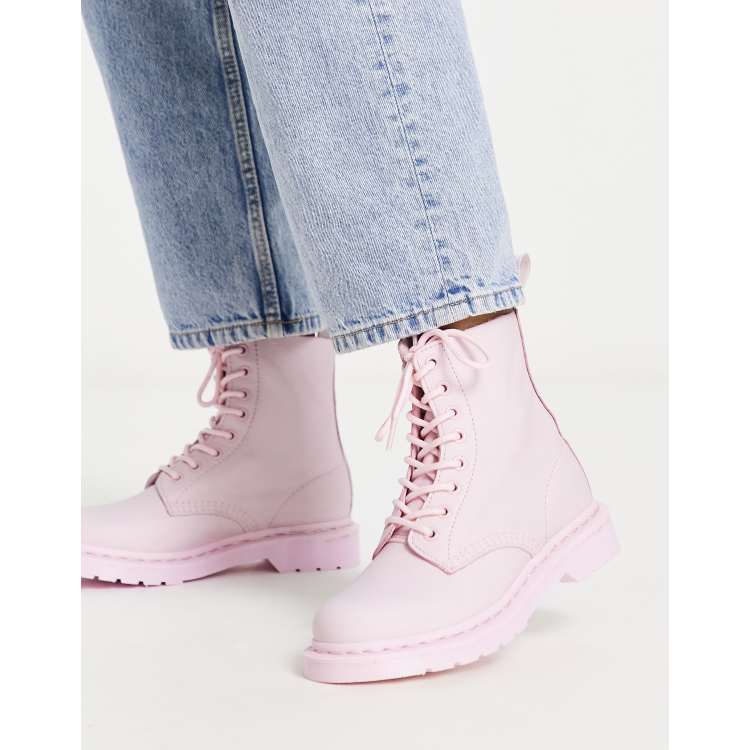 pink lace up boots