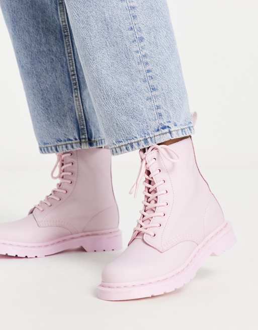 De daadwerkelijke levend Dageraad Dr Martens 1460 Pascal lace up boots in chalk pink | ASOS