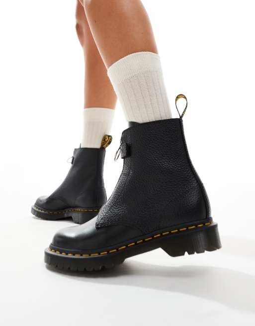 Dr. Martens - 1460 - Pascal - Lage laarzen met rits aan de voorkant in zwart leer, 3 van 4