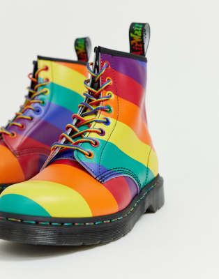dr martens black 1460 8 eye rainbow boot boots