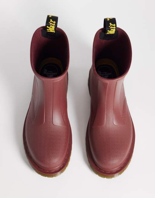 Dr Martens - 1460 - Stivali da pioggia unisex rosso ciliegia, 3 di 4