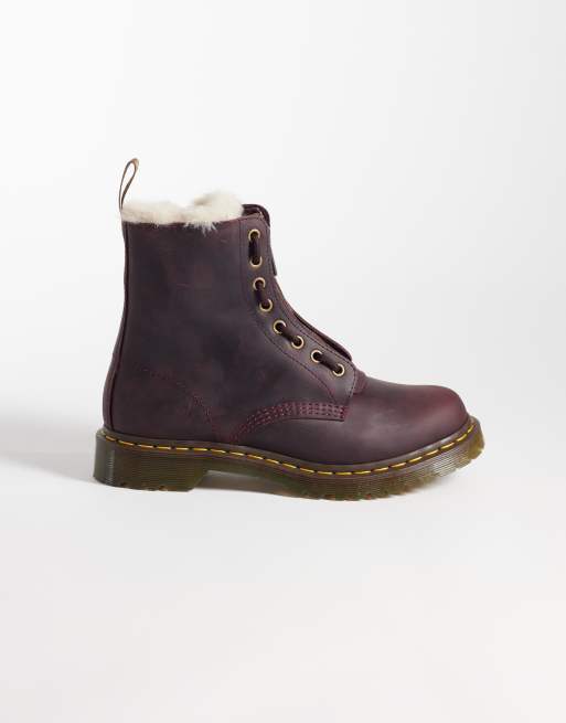 Dr Martens 1460 Zip bottes rouge cerise, 2 de 4