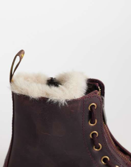 Dr Martens 1460 Zip bottes rouge cerise, 3 de 4