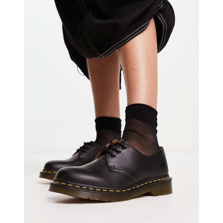 Dr Martens 1461 3-eye gibson flat shoes in black