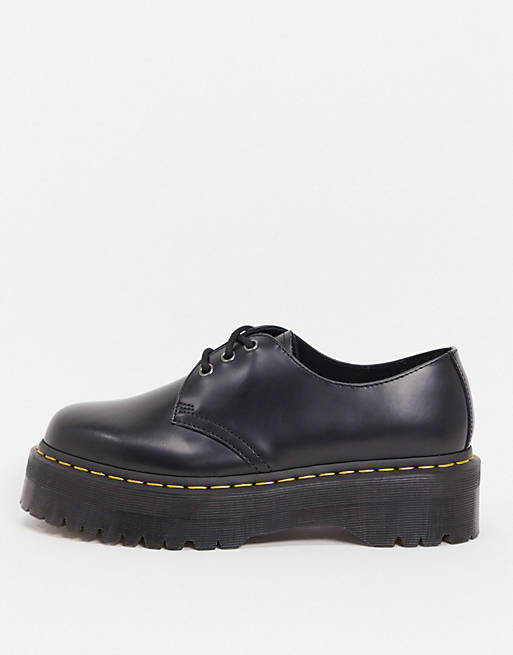 Dr Martens 1461 3 eye quad platform shoes in black