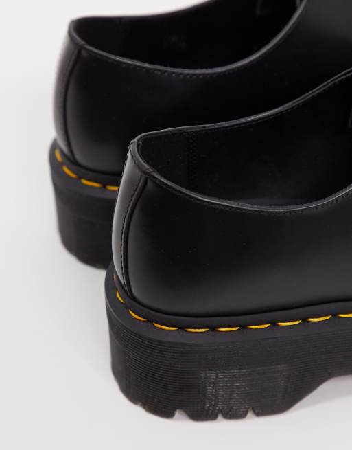 Dr Martens 1461 3 eye quad platform shoes in black, 4 of 4