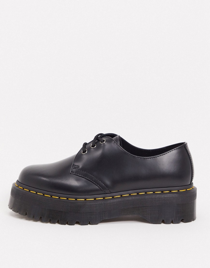 Dr Martens – 1461 3 eye quad – Svarta skor med platåklack