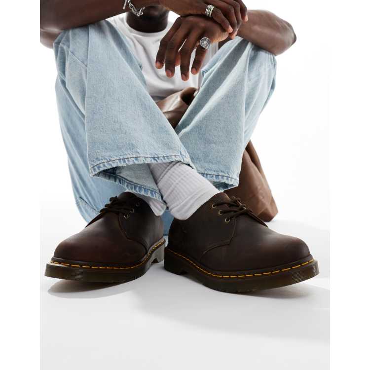 Dr Martens 1461 3 eye shoe in dark brown crazy horse ASOS