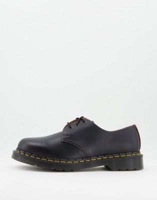 Dr Martens 1461 3 Eye Shoes In Black Brown Abruzzo