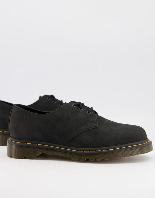 Dr Martens 1461 3 eye shoes in black milled nubuck