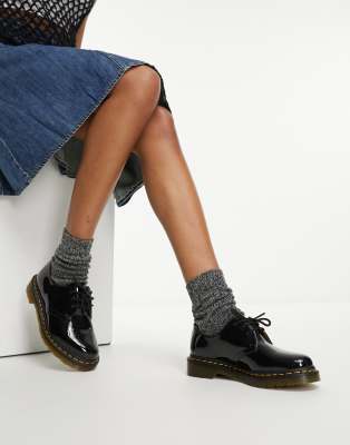 Dr Martens 1461 3 eye shoes in black patent leather | ASOS display picture 1
