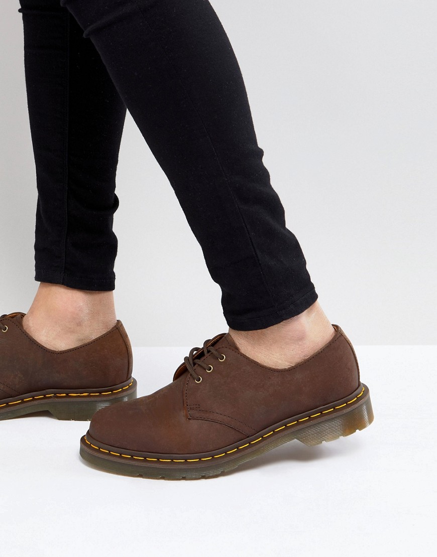 DR. MARTENS' 1461 3 EYE SHOES IN BROWN,R11838201